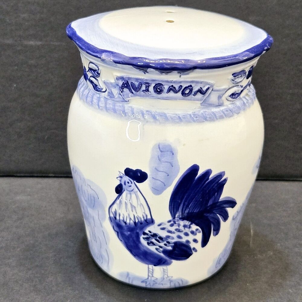 Vintage CIC China PG Blue & White Avignon‎ Rooster Pepper Shaker